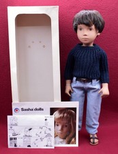 Vintage 16" Sasha Doll 301 Gregor Dark Jeans,Sweater,Brown Sandals,Tag  Box,UK.