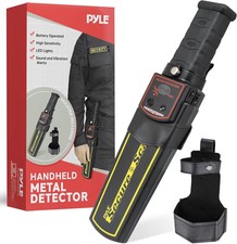 Pyle Handheld Metal Detector Wand with Holster - Portable Security Wand Scanner,
