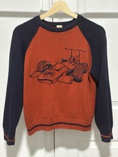 Vintage VTG Gymboree Racecar Race Car Knit Sweater Crewneck Red Medium 7-8 