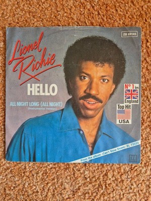 7'' Vinyl Single : LIONEL RICHIE 'Hello' + 'All night long - instrumental' - 1983