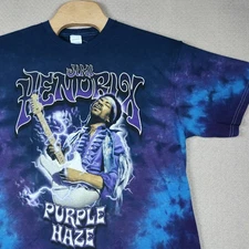 VTG Y2K Jimi Hendrix Purple Haze T-Shirt Men's XL Tie Dye Rock Band Graphic Tee