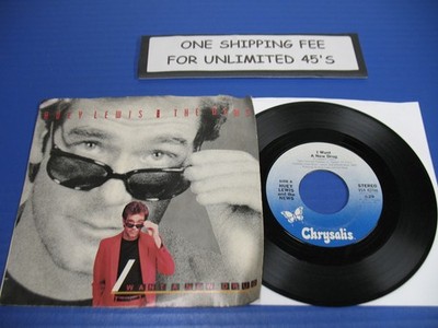 Huey Lewis - I Want A New Drug /Finally - 80s Rock 45 RPM w/Pic Sleeve VG VINYL