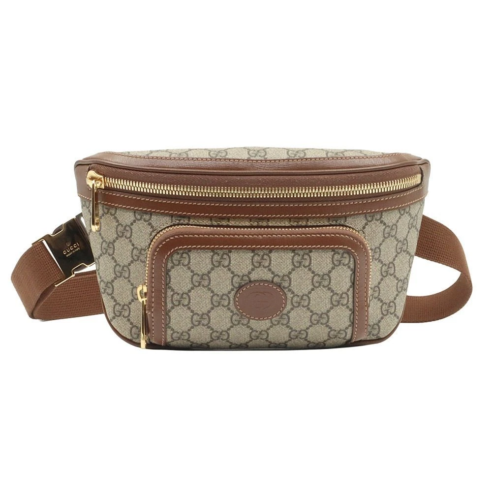 Grand sac ceinture Gucci en cuir marron / 733240