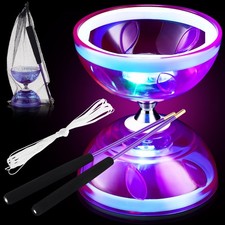 Simgoing LED Chinese Yoyo Diabolo Set Light Up Pro Toy w/Sticks Bag