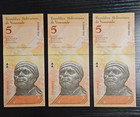 (3)  Foreign Banknote Venezuela 5 Bolivares 2011 South America    Lot #598 — photo 1