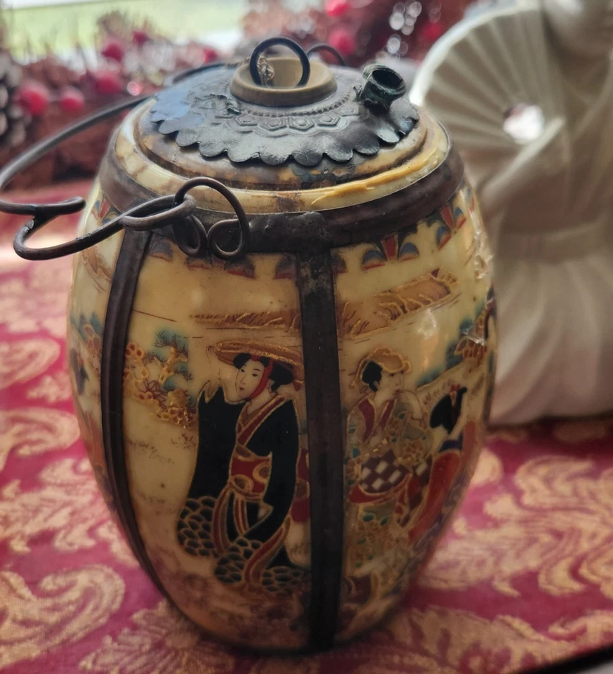 旧中国瓷器彩色手绘和服美人-2罐/罐 — 第 3/4 张图片