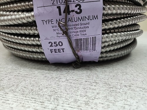 MC-Lite 250' Afc Mc Cables 2102-42-00 14 AWG Conductor Armored Cable 14-3 - Picture 5 of 7