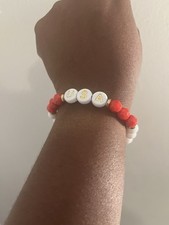 Red White & Blue Plastic Beaded Stretch Brace...