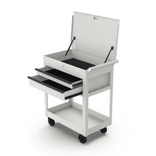 Hyper Tough 28-inch Steel Tool Cart With Drawer 500 Lb Load Capacity White Pow Hyper Tough 28-inch Steel Tool Cart With Drawer 500 Lb Load Capacity White Pow