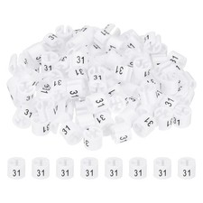 100 Pcs Clothes Hanger Markers, Number 31 Tag for Clothing Hangers, White