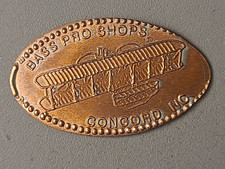 Vintage Bass Pro Shops Concord, NC Wright Flyer Elongated Smashed Pressed Penny