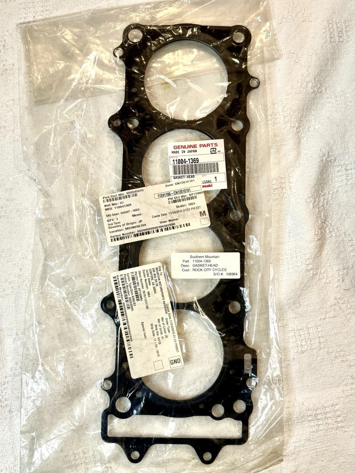 Kawasaki OEM Head Gasket 11004-1369 – Fits ZX-7R ZX-7RR 1996–2001 Ninja 750 NEW - Image 2 of 2