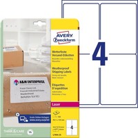 Avery Zweckform Wetterfeste Versand-Etiketten 99,1 X 139 Mm Weiß 100 Etiketten