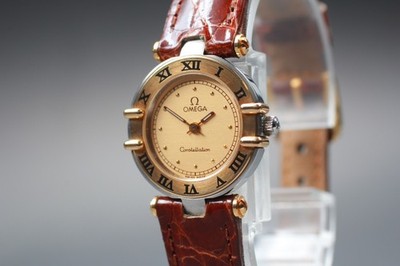 Vintage Omega Constellation Cal.1455 Gold 18K Roman Quartz Damen Uhr Japan