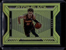 2020-21 Panini Obsidian Basketball Trae Young #27 Pitch Black Yellow Flood