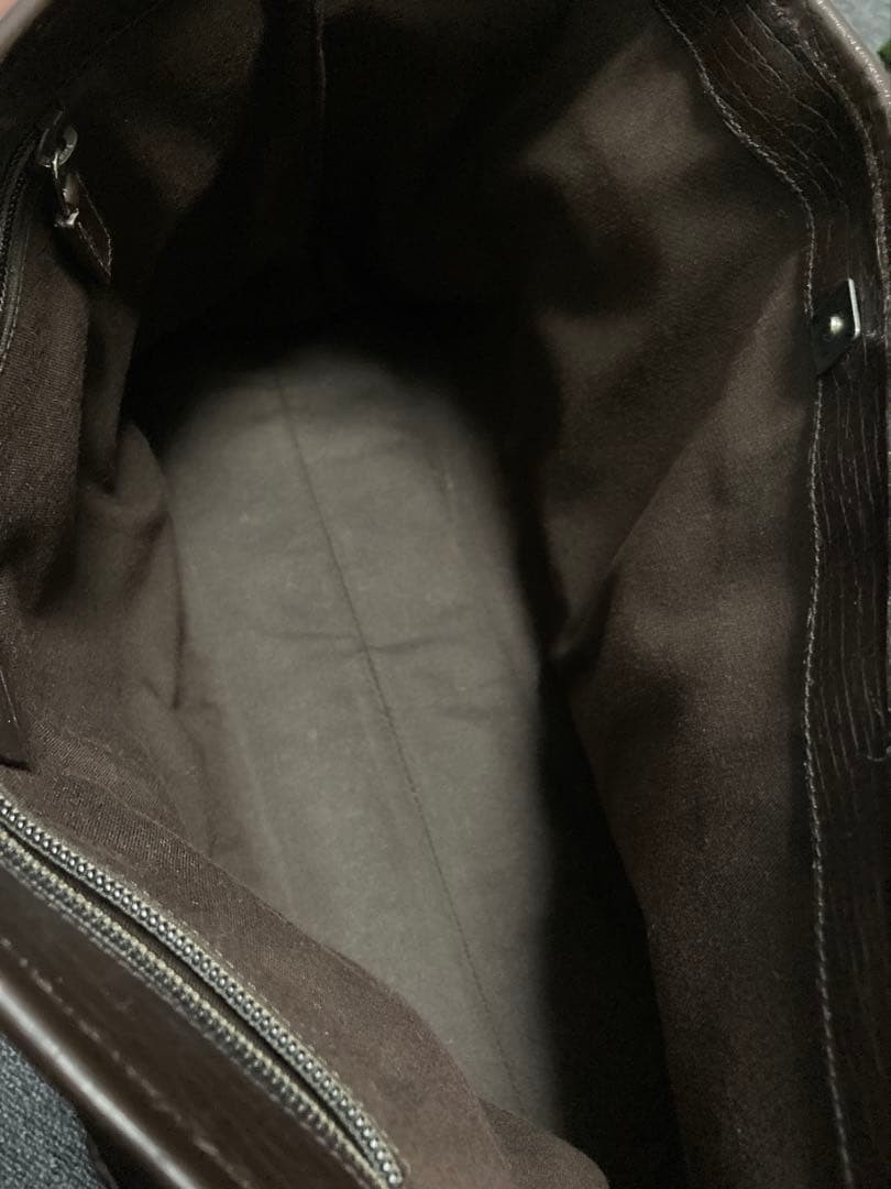 GUCCI GG PVC Tote Bag Gray Brown Leather Vintage Authentic Excellent Condition thumbnail 14