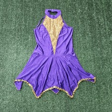 Women Lyrical Dance Dress Leotards Shiny Sequin Asymmetrical Bodysuit Dancewear