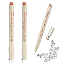 3Pcs 0.45mm Fineliner Ink Pens Brown 
