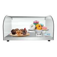 Pemberly Row 22" Glass/Stainless Steel Countertop Bakery Display Case in Clear