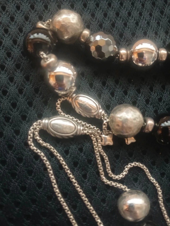 Juego de collar y pulsera David Yurman de plata de ley de ónix negro y hematita Foto 4 de 4