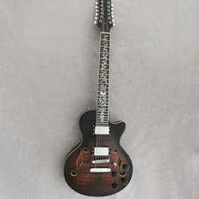 12strings double f hole electric lp guitar trans redsemi hollow body 628mm scale