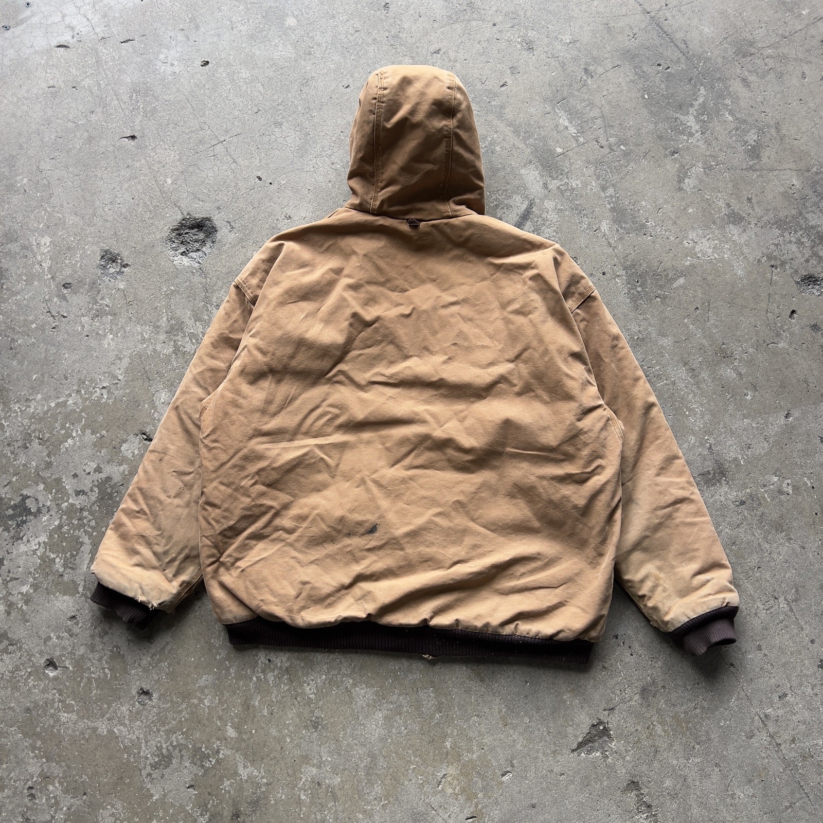 Five Brother Hooded Duck Jacket Tan Men's XLT XL Tall Quilt Lined Workwear - second product detail image