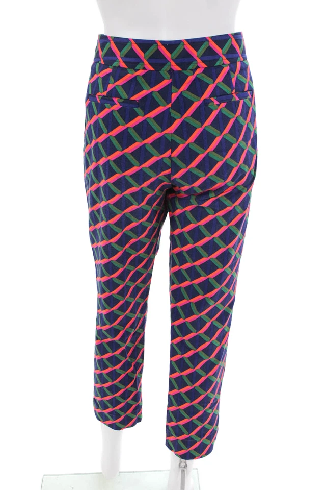 Pantalones Cónicos Trina Turk Mujer Algodón Estampado Abstracto Tiro Medio Multicolor Talla 6 Foto 3 de 4