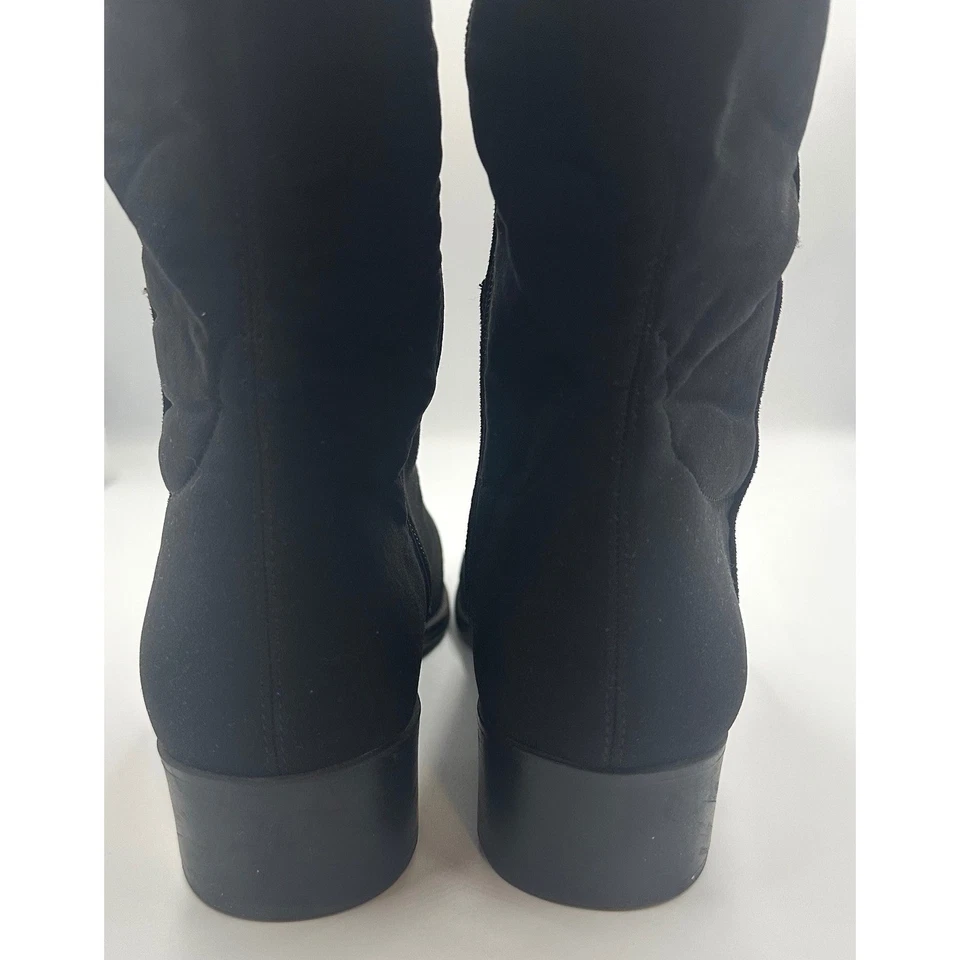 Botas de montar Nine West negras de gamuza hasta la rodilla elásticas con cremallera lateral para mujer talla 9M Foto 4 de 4