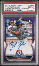 2023 BOWMAN DRAFT CHROME PROSPECT AUTO #CDAWL WYATT LANGFORD 194/250 PSA 10