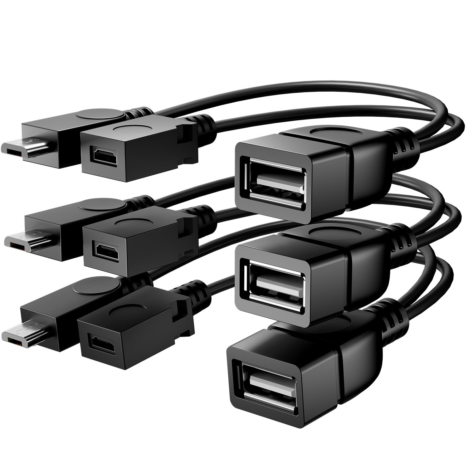 3-Pack Micro USB OTG Cable w/ Power for Fire TV Stick Androi