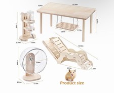 Hamster Play Wooden Platform  4-piece Hamster cage Accessory Toy Set