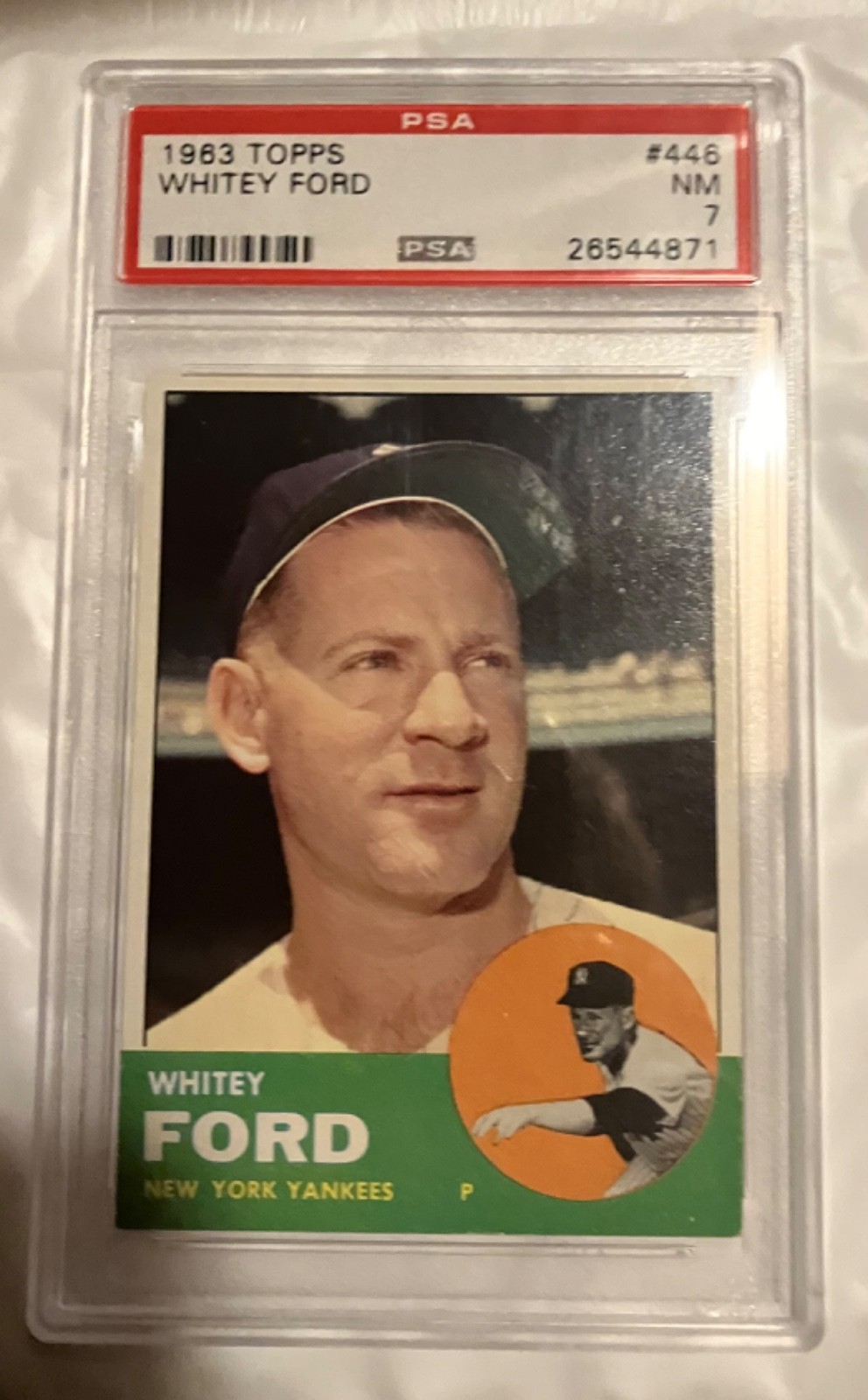 1963 Topps #446 Whitey Ford PSA 7