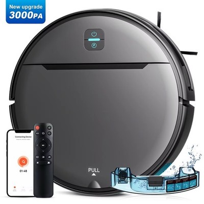 Automatic Robot Vacuum Cleaner 3000Pa App Control Wet Dry Mop-Eco Friendly