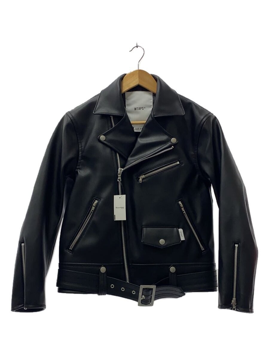 Wtaps Black Leather Double Rider Jacket 232Brdt-Jkm07 427