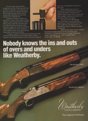1984 Weatherby Firearms - Orion & Athena Over & Under Shotguns - Print ...