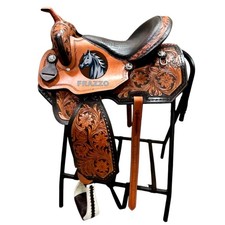Silla de montar Western de cuero para caballos con juego completo de tachuelas, silla de montar de calidad premium