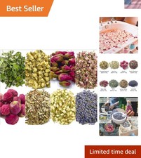 Colorful Natural Dried Flowers Set - 8 Bags for All-Natural Crafts  Soaps