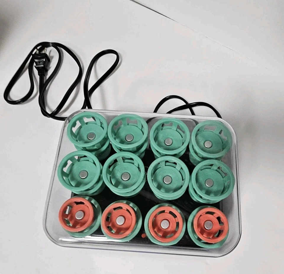 Vintage Clairol Lock 'n Roll BT-1 1989 rizadores de pelo calientes rodillos auto clip tamaño 2 Foto 3 de 4