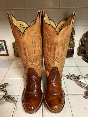 Vintage Rios of Mercedes Brown Leather Cowboy Boots Men’s Size 10 D USA Made image_4ab37375-b2bb-484a-8087-  main image 4