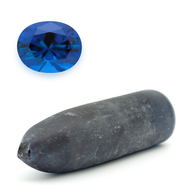 84-87gr 1pc Dark Blue Spinel #113 Djeva Lab Grown Faceting Rough 