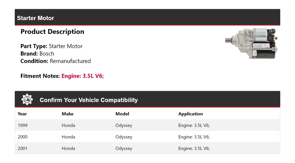 Motor De Arranque Bosch V6 3.5L 1999-2001 (Remanufacturado) 2000 Foto 2 de 4
