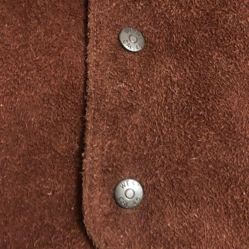 Vintage Suede Vest Vest Western Concho Brown Mens - Picture 8 of 14