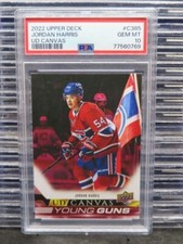 Jordan Harris 2022-23 Upper Deck Young Guns Canvas Young Guns #C385,  PSA 10
