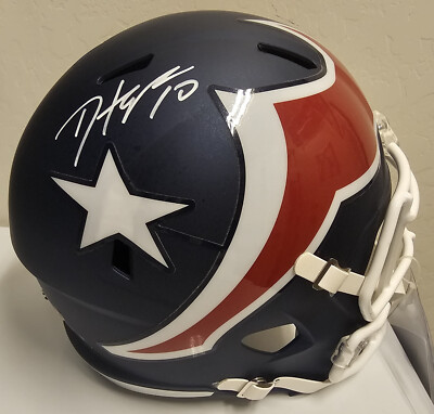 SIGNED DEANDRE HOPKINS FULL SIZE AMP HELMET RADTKE SPORTS CERTIFIED
