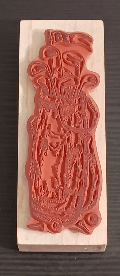 Golf Bag Clubs Tees & Balls 18 Holes Springtime PSX Rubber Stamp G-1677 - Image 2 of 4