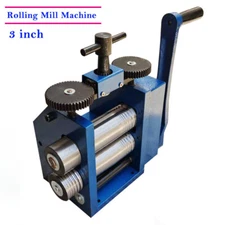 Blue Manual Rolling Mill Machine for Jewelry Making - 75mm Width