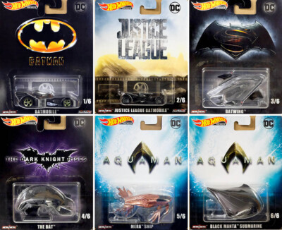 Batman Aquaman Entertainment Set 6 Modelle Batmobile 1:64 Hot Wheels DMC55