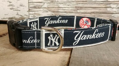 New York Yankees dog collar buckle or martingale with leash set option 