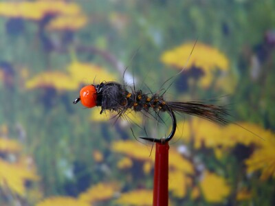 Nymphe '' Firehead Hares Ear '', 3er Set, auf Schonhaken, barbless hook