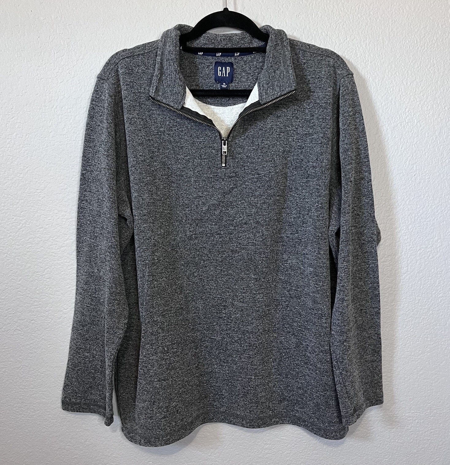 Gap mens quarter-zip pullover sweater size medium in heathered green